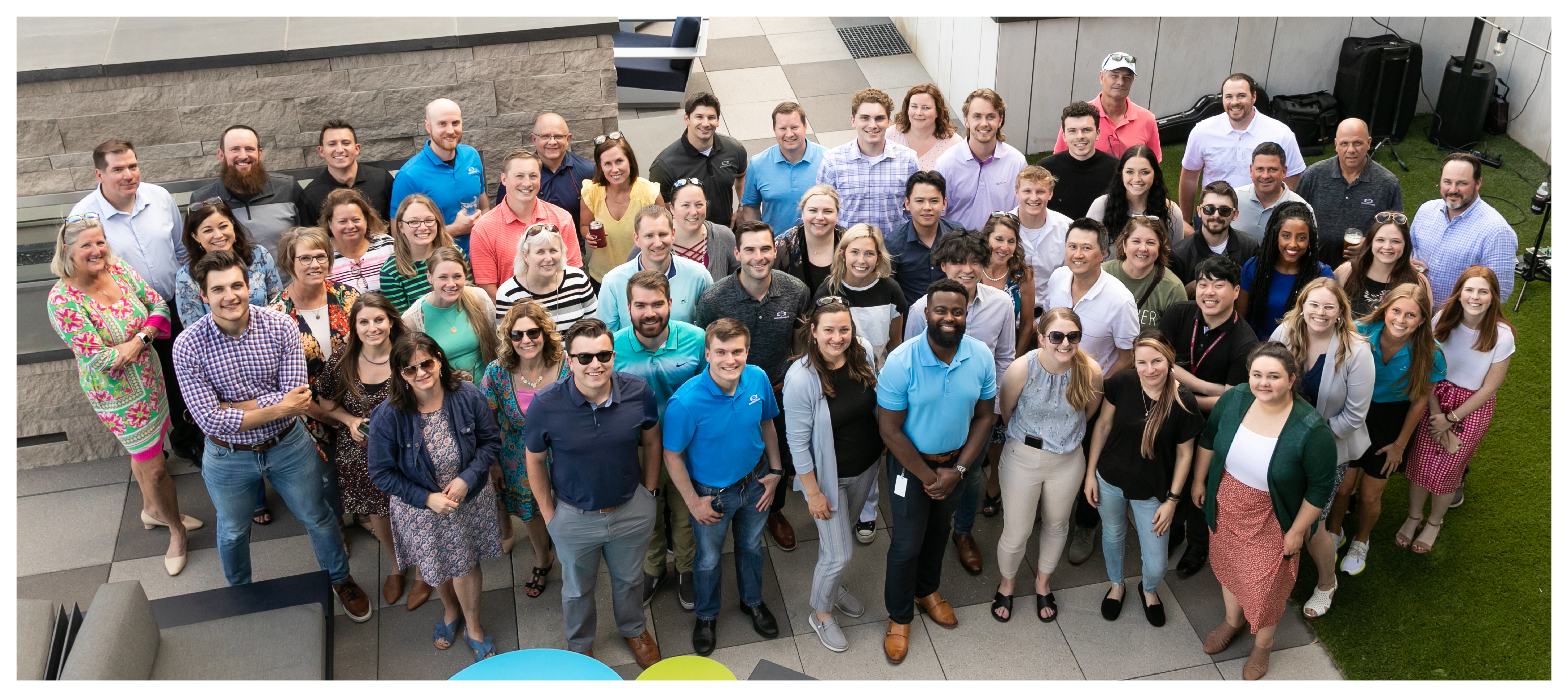 Photo of Palmciti Bank team at an internal happy hour.